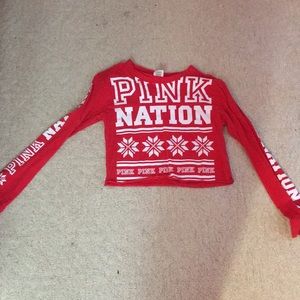 Pink nation crop top, size XS